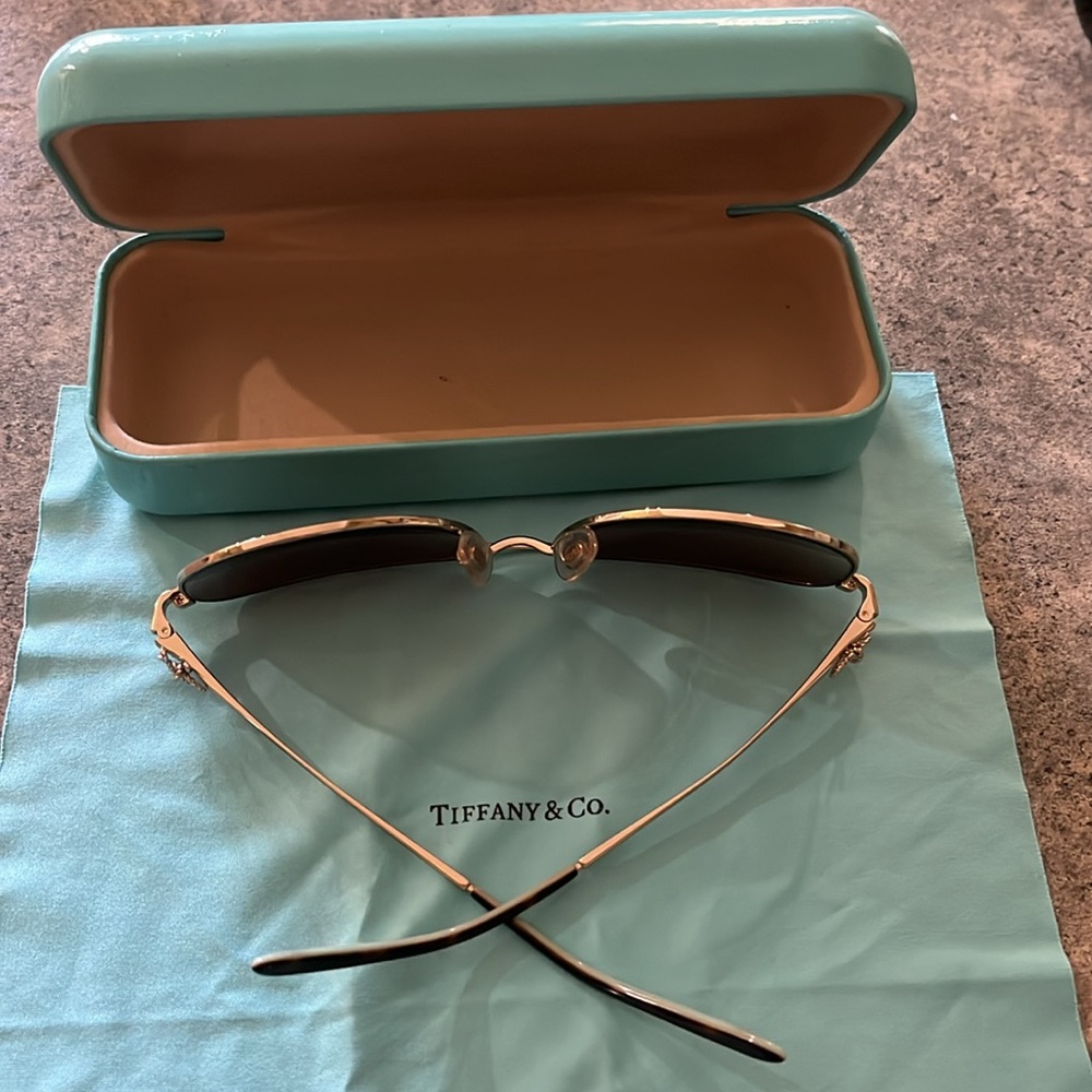 Tiffany & Co. Gold and Brown Sunglasses - Picture 12 of 12